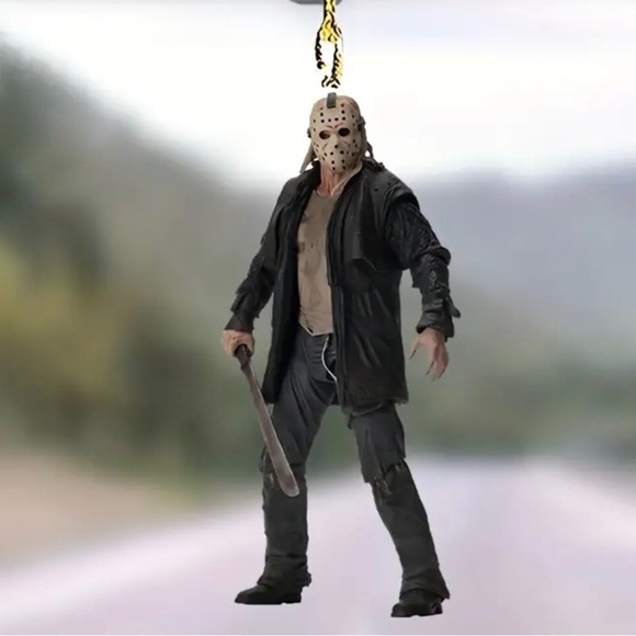 Killer Jason Horror Movie Car Hanging Pendant Ornament Bag Keychain Charm - Picture 1 of 12